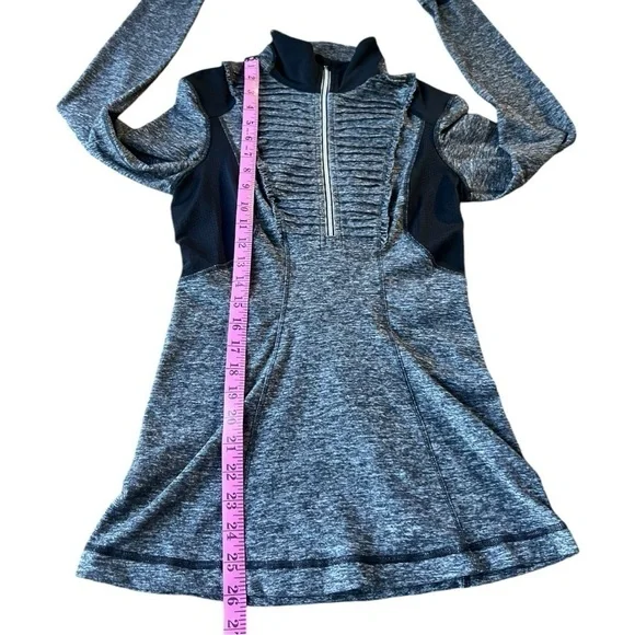 Lululemon Run Your Heart Out Half Zip Pullover Ruffle Detail Jacket Grey, Size 4 - Picture 10 of 10